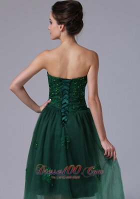 Dama Dresses Dark Green Sweetheart Tulle Short