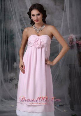 Dama Dresses Pink Sweetheart Tea-length Chiffon