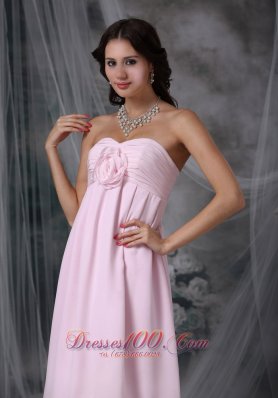 Dama Dresses Pink Sweetheart Tea-length Chiffon