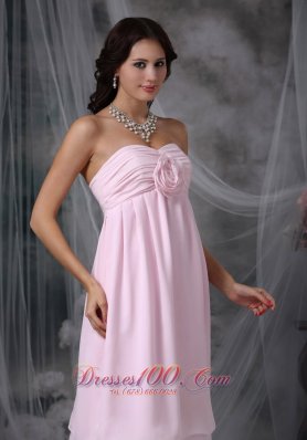 Dama Dresses Pink Sweetheart Tea-length Chiffon