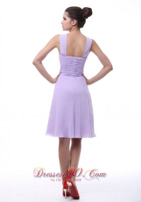 Lavender Straps Dama Dresses Beaded and Ruch