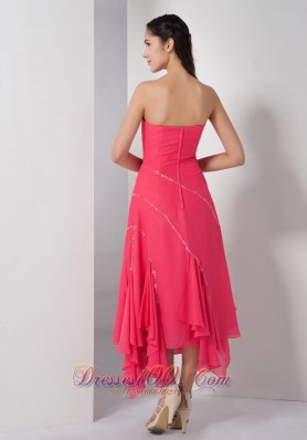 Asymmetrical Chiffon Strapless Mother Of The Brides Dress