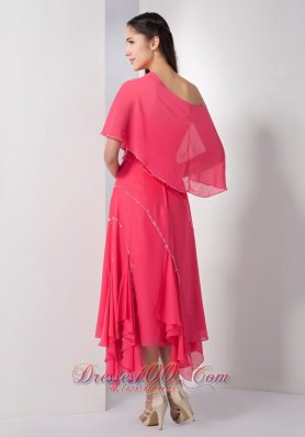 Asymmetrical Chiffon Strapless Mother Of The Brides Dress