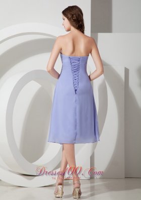 Tea-length Lilac Chiffon Dama Dress under 100