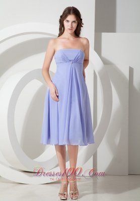 Tea-length Lilac Chiffon Dama Dress under 100