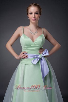 Spaghetti Straps Apple Green Mother Of The Bride Dress