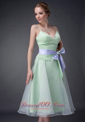 Spaghetti Straps Apple Green Mother Of The Bride Dress