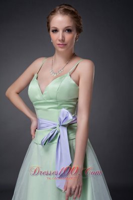 Spaghetti Straps Apple Green Mother Of The Bride Dress