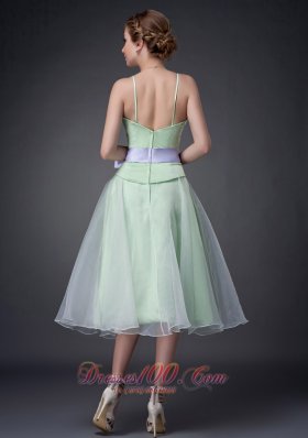 Spaghetti Straps Apple Green Mother Of The Bride Dress