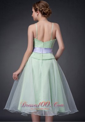 Spaghetti Straps Apple Green Mother Of The Bride Dress