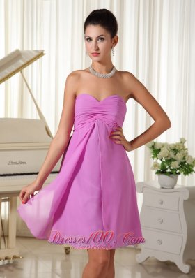 Lavender Ruched Strapless Chiffon Homecoming Dama Dresses