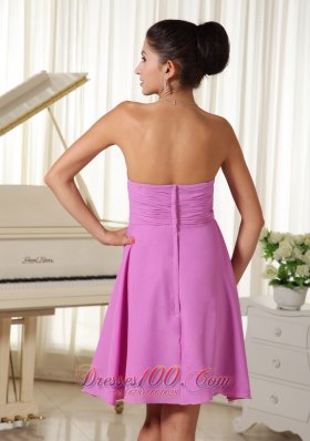 Lavender Ruched Strapless Chiffon Homecoming Dama Dresses