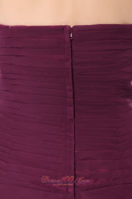 Layered Knee-length Burgundy Strapless Bridesmaid Dama Dress