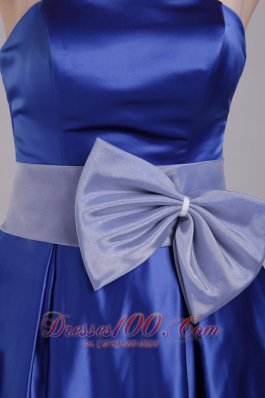 Blue A-line Strapless Short Taffeta Cocktail Dama Dresses