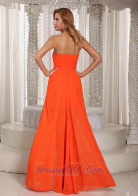 Orange High Low Homecoming Prom Chiffon Party Style