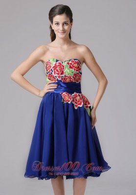 2013 Milford Connecticut Blue Appliques Decorate Sweetheart Prom Dress With Knee-length In 2013