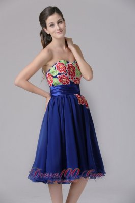 2013 Milford Connecticut Blue Appliques Decorate Sweetheart Prom Dress With Knee-length In 2013