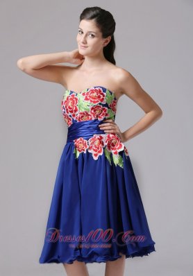 2013 Milford Connecticut Blue Appliques Decorate Sweetheart Prom Dress With Knee-length In 2013