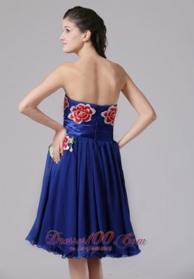 2013 Milford Connecticut Blue Appliques Decorate Sweetheart Prom Dress With Knee-length In 2013