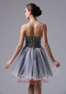 Custom Made Strapless Grey Short Prom Dress Beading