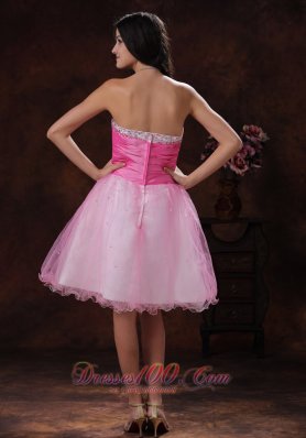 Beaded Multi-color Sweetheart Short Prom Dress Pink