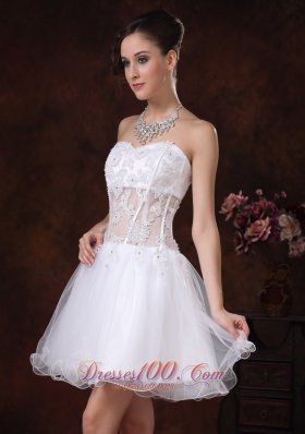 Appliques Sweetheart Mini-length White Cocktail Homecoming Dress