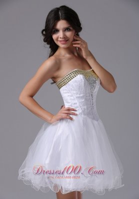 Strapless Prom Dress With Beading White