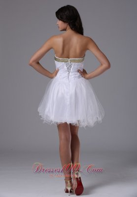 Strapless Prom Dress With Beading White