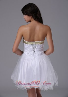 Strapless Prom Dress With Beading White