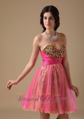 Multi-color Sweetheart Mini-length Organza Prom Nightclub Dress