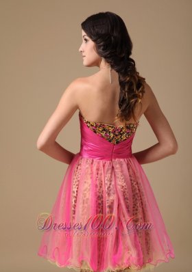 Multi-color Sweetheart Mini-length Organza Prom Nightclub Dress