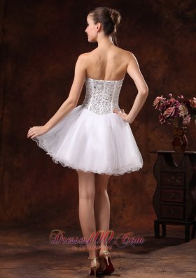 Strapless Beading White Homecoming Dress Mini-length
