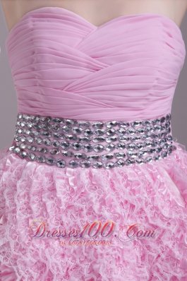 Lace Sweetheart Rhinestone Graduation Homecoming Dress