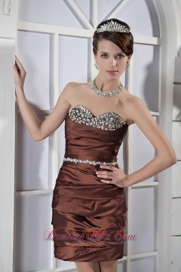 Mini-length Sweetheart Ruch Beading Prom Dress