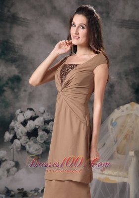 Brown Short Prom Homecoming Dress Mini-length Organza