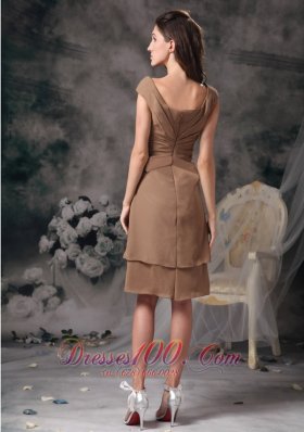 Brown Short Prom Homecoming Dress Mini-length Organza