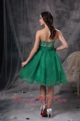 Lake Green Beading Prom Cocktail Dress Organza Sash