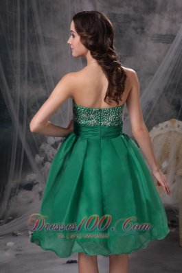 Lake Green Beading Prom Cocktail Dress Organza Sash