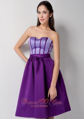 Eggplant Purple Knee Length Taffeta Cocktail Dress