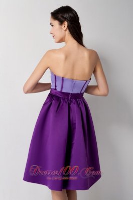 Eggplant Purple Knee Length Taffeta Cocktail Dress