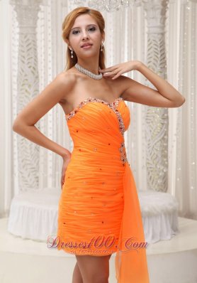 Ruched Prom / Cocktail Dress Beaded Decorate Sweetheart