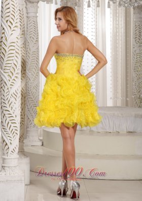 Winding Ruffles Prom / Cocktail Dress Beaded Bust