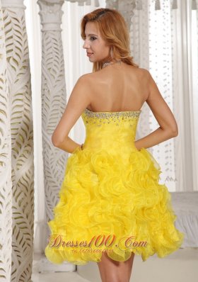 Winding Ruffles Prom / Cocktail Dress Beaded Bust