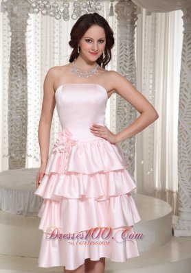 Ruffles Layered Homecoming Dress With Tea-length