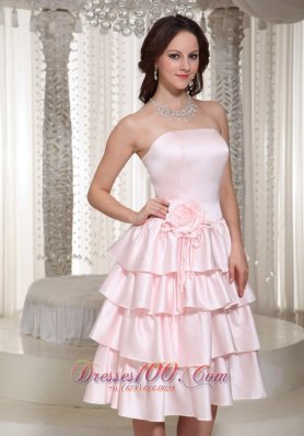 Ruffles Layered Homecoming Dress With Tea-length