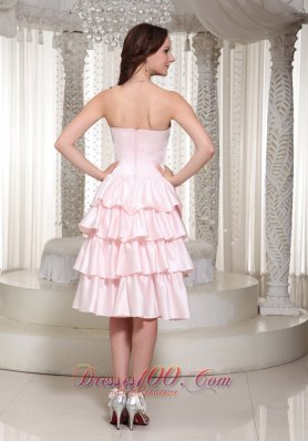 Ruffles Layered Homecoming Dress With Tea-length