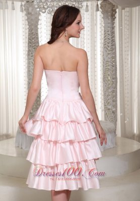 Ruffles Layered Homecoming Dress With Tea-length