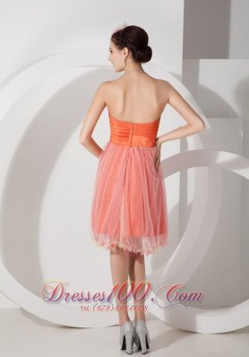 Floral Trimmed Short Prom Graduation Dress Beading Knee-length