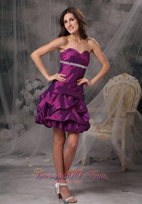 Cocktail Dress A-line Taffeta Beading Mini Ruffles