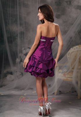 Cocktail Dress A-line Taffeta Beading Mini Ruffles